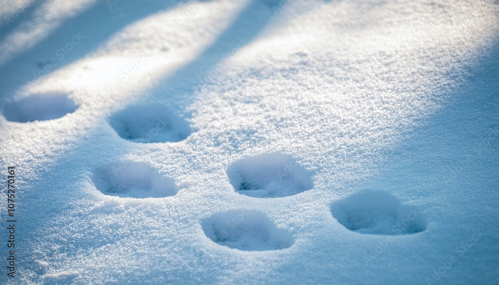 Small footprints left in the snow Small footprints left in the snow