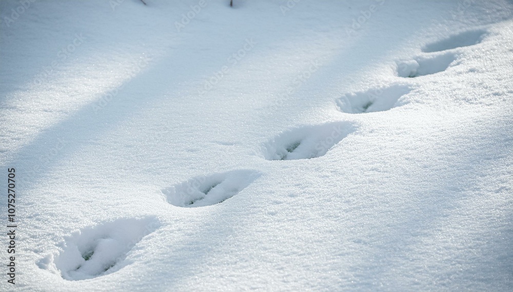 Small footprints left in the snow Small footprints left in the snow
