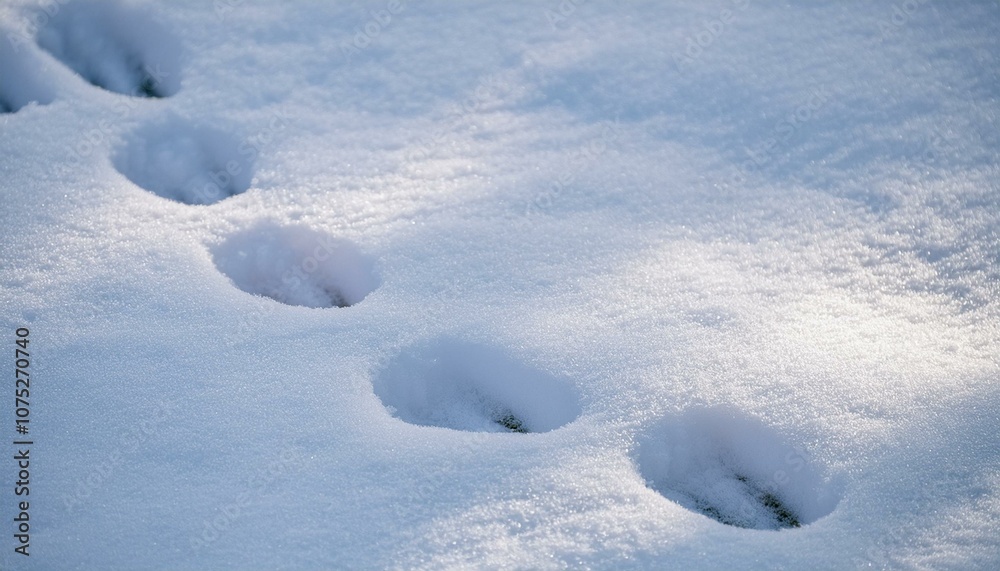 Small footprints left in the snow Small footprints left in the snow