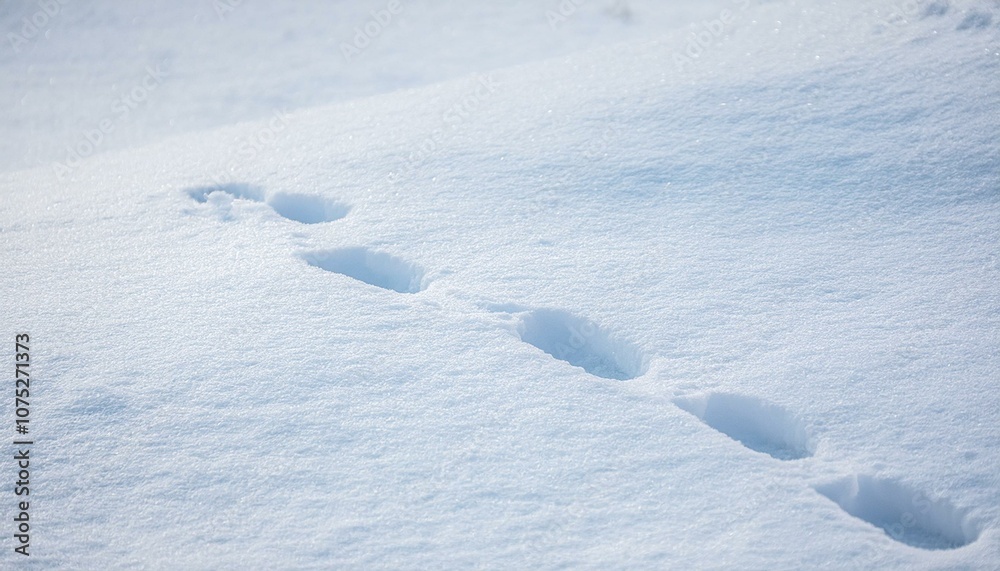 Small footprints left in the snow Small footprints left in the snow