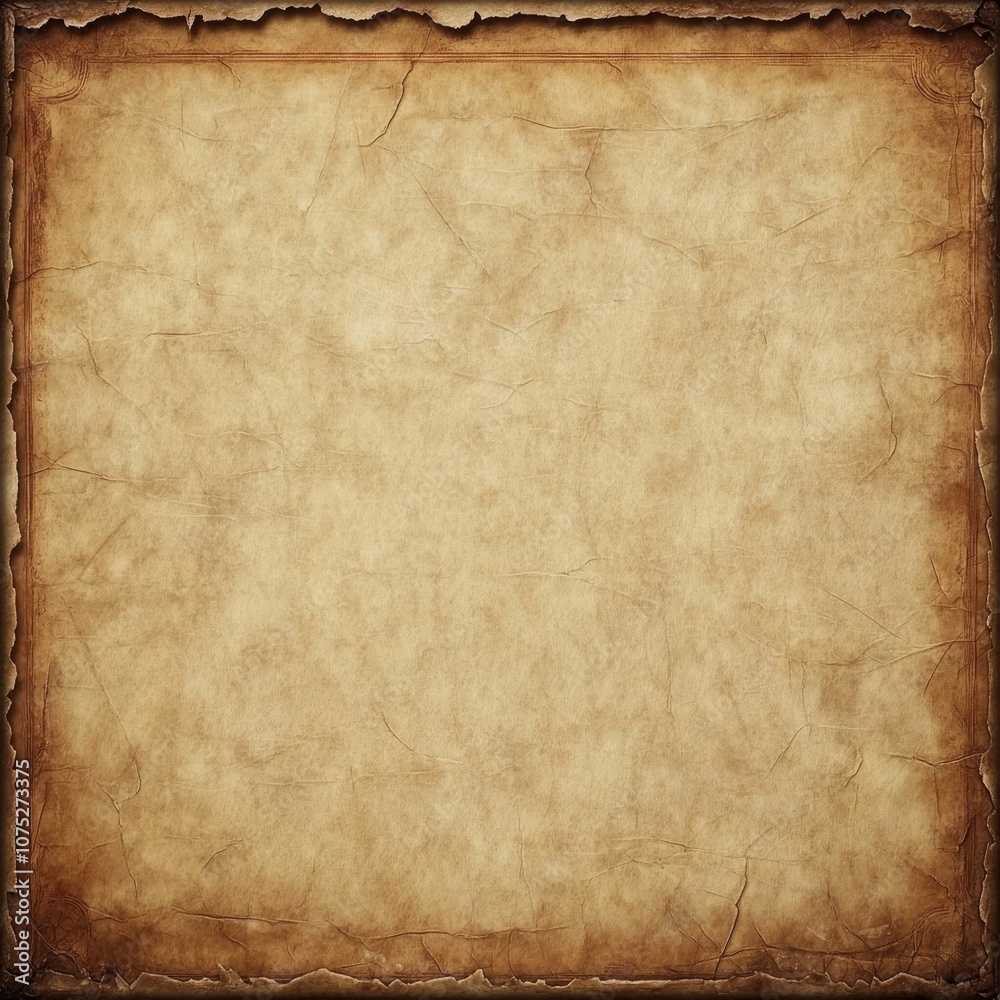 Fototapeta premium Old Parchment Paper Texture, Vintage Background, Antique Manuscript With Copy Space, Textured Effect