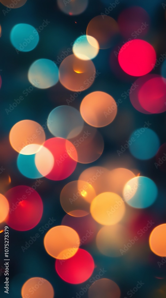 Abstract bokeh background with blurred lights in red, blue, yellow and orange colors. Abstract bokeh background with blurred lights in red, blue, yellow and orange colors.