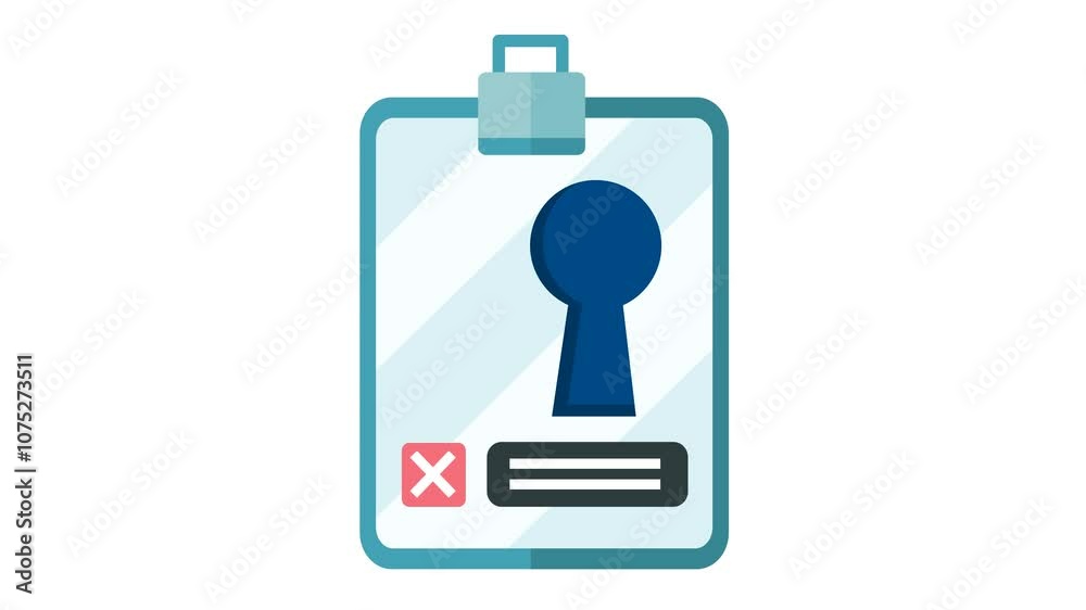 Wrong checkmark on Secure document icon animation. Data security check. Alpha channel. Suitable for checklist rejected sign video element content Wrong checkmark on Secure document icon animation. Data security check. Alpha channel. Suitable for checklist rejected sign video element content