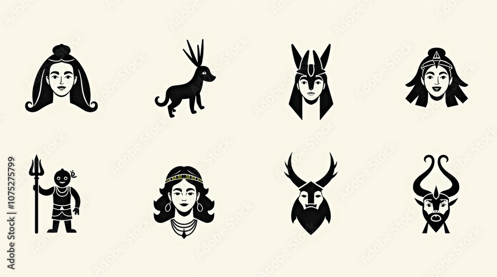 Ancient Deities Icons from Various Cultures Ancient Deities Icons from Various Cultures