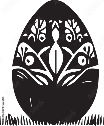 Easter egg silhouette vector EPS