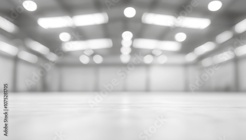 Soft White Blurred Warehouse Interior With White And Gray Gradient Abstract Effect In Title Case