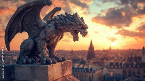 In the old legends, gargoyles were said to protect buildings from evil spirits and misfortune photo