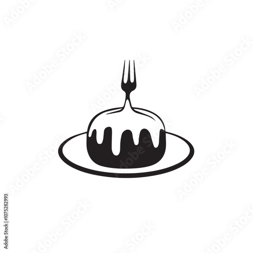 Pudding In cartoon, hand-drawn flat style. image for social media, websites and UI. Isolated 2D vector design in logo, icon, sketch style, simple line vector, single color. AI Generative Art.