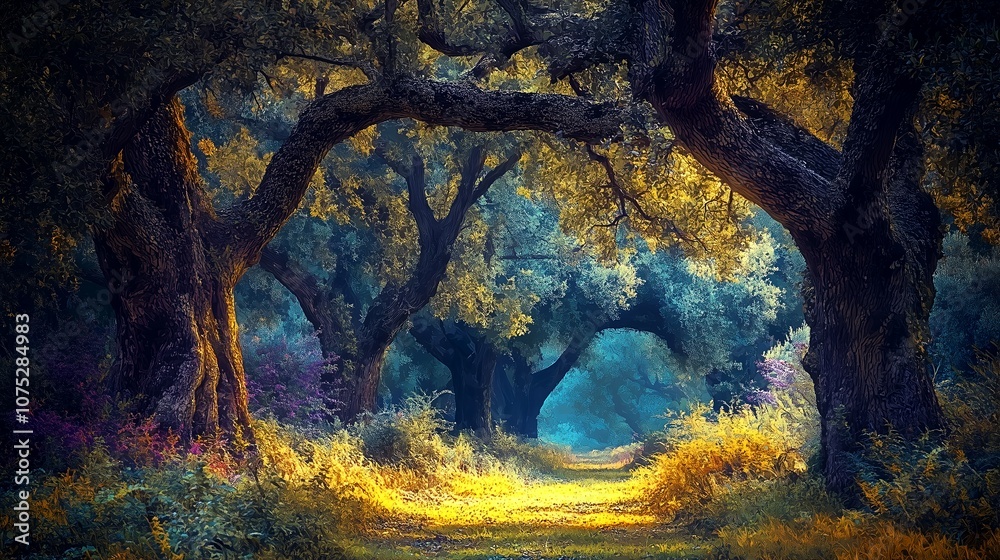 Naklejka premium 森とファンタジー