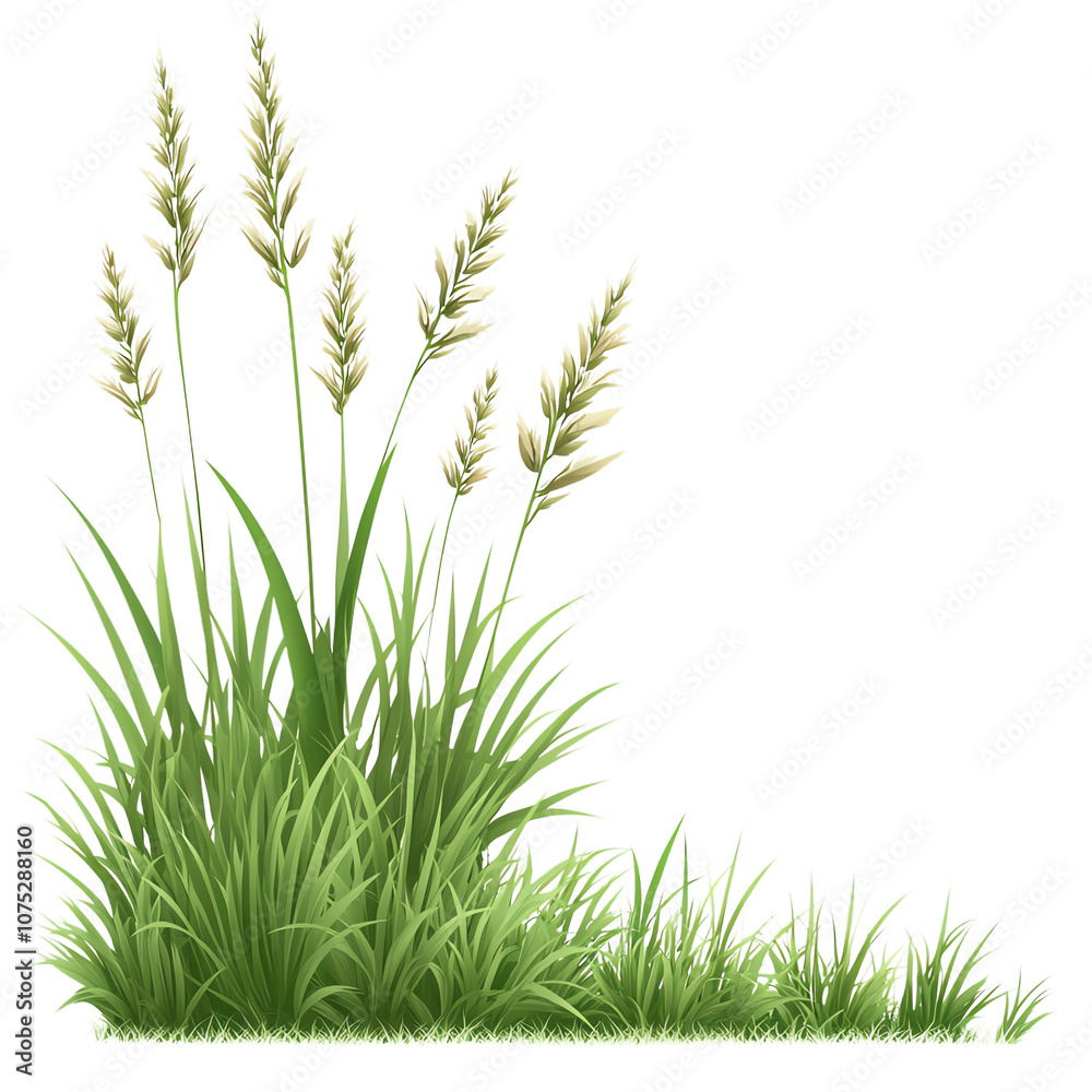 A beautiful cluster of tall grass with delicate seed heads on a white isolated background. transparent background A beautiful cluster of tall grass with delicate seed heads on a white isolated background. transparent background