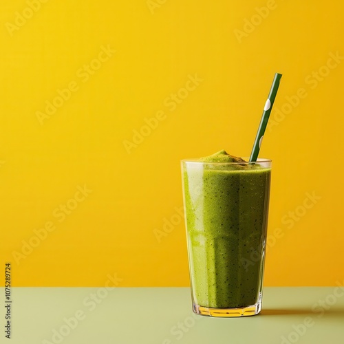 A green smoothie made with prebiotic ingredients like inulin, FOS, and fiberrich fruits for digestive support
