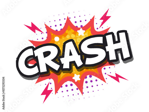 a spiky speech bubbles with text crash. isolated Vector Illustration