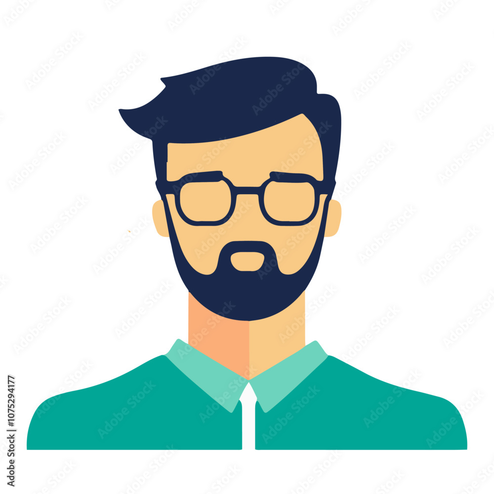 A young man wearing glasses and a green shirt poses against a plain background A young man wearing glasses and a green shirt poses against a plain background
