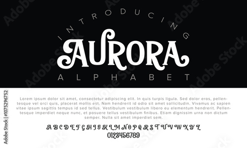 Luxury Aurora alphabet letters font for logo