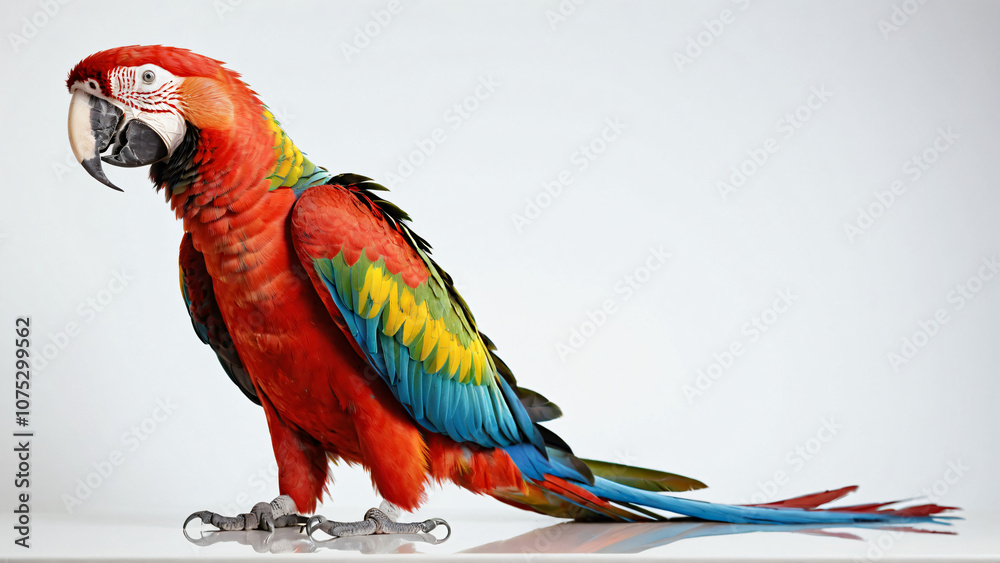 Fototapeta premium Colorful macaw parrot isolated on transparent or white background
