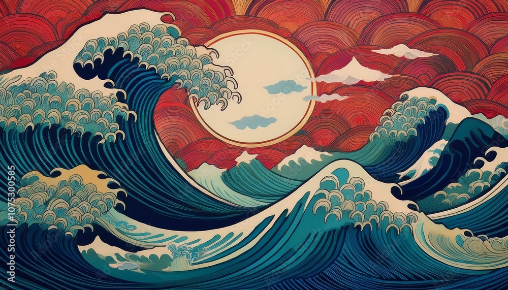Oriental waves are repeated in a pattern Oriental waves are repeated in a pattern