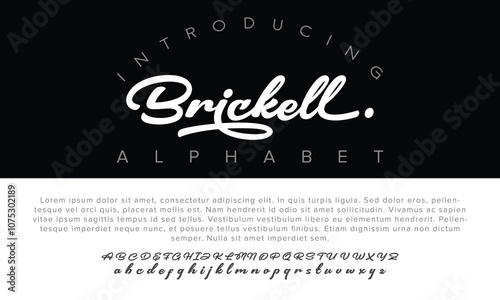 Luxury Brickell alphabet letters font for logo