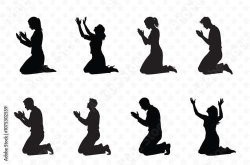 Praying Silhouette Vector 