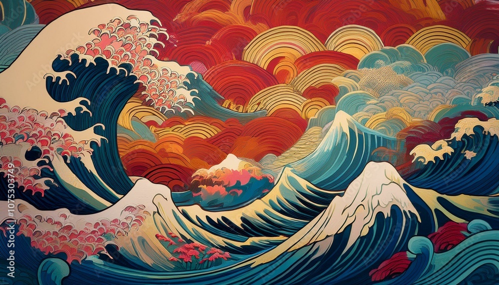 Oriental waves are repeated in a pattern Oriental waves are repeated in a pattern