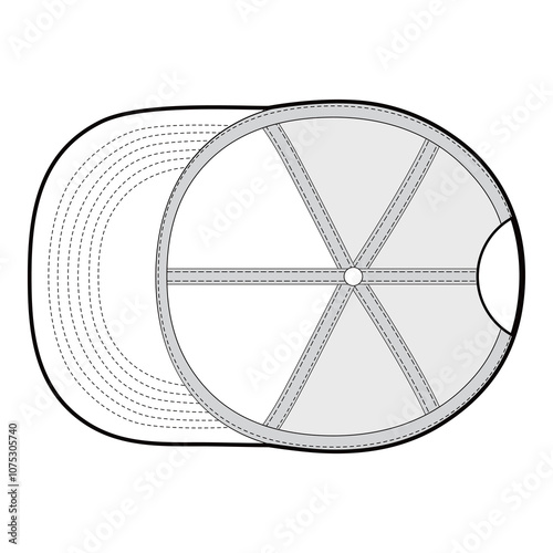 Cap Interior View Flat Template for Fashion Design



