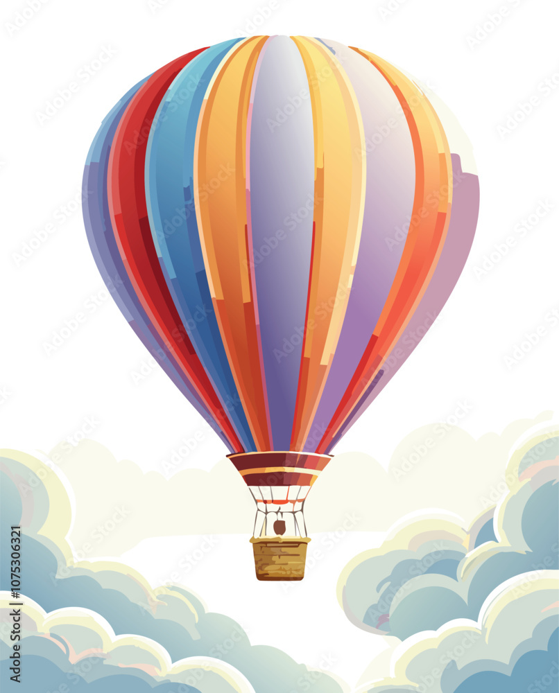 Obraz premium hot air balloon soaring vector isolated