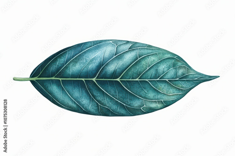 Green leaf with detailed texture on a white isolated background. Green leaf with detailed texture on a white isolated background.
