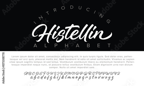 Luxury Histellin alphabet letters font for logo