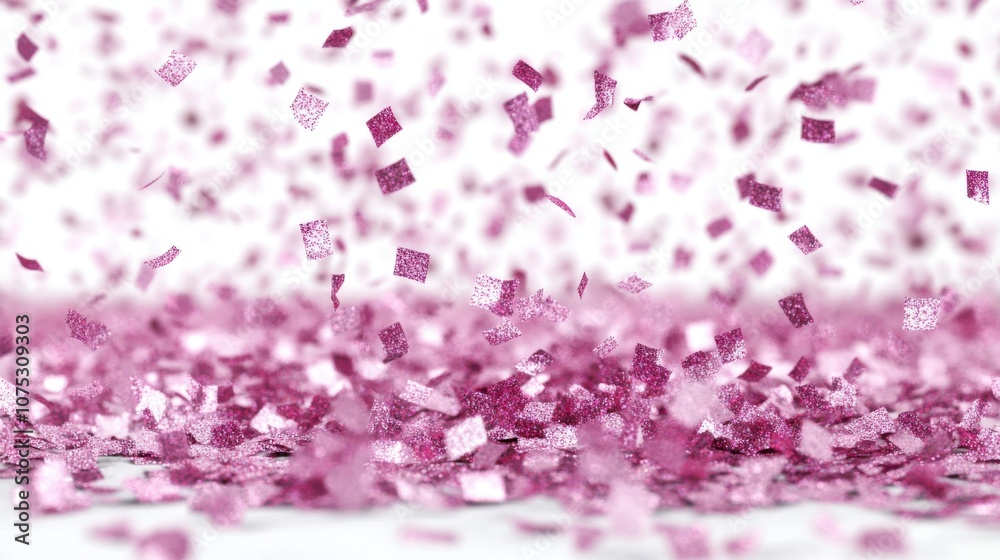 Fototapeta premium A delightful scatter of shimmering pink confetti creating a festive atmosphere.