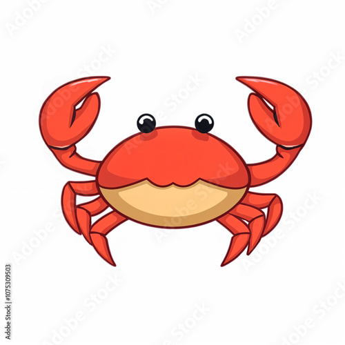 Red crab with large claws and small eyes. Perfect for seafood restaurant menus, educational materials, and marine lifethemed designs. photo