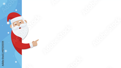 Santa Claus cartoon character template copy space background. Christmas template background with empty space photo