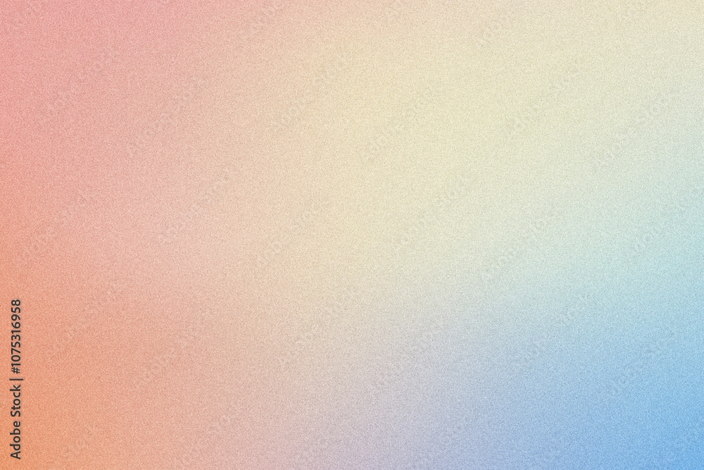 Abstract grainy textured gradient background with soft peach, yellow and blue tones