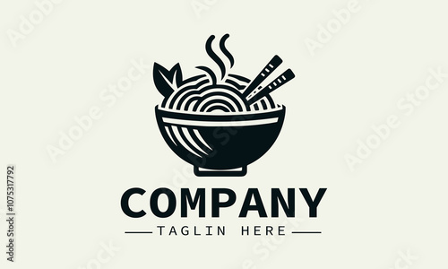 Noodle Bowl Logo Design, Asian Food, Yummy Food, Restaurant logo, Food Logo