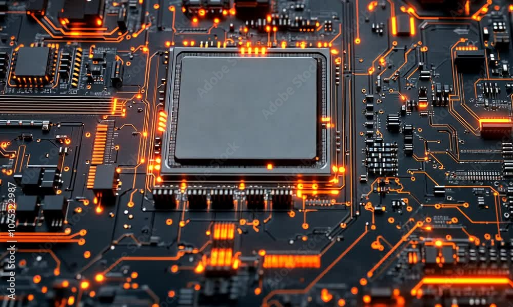 Circuit board. Technology background. Central Computer Processors CPU ...
