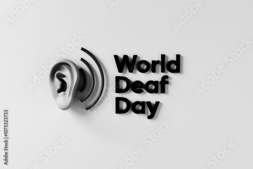 World Deaf Day  a symbol of hearing loss awareness. photo