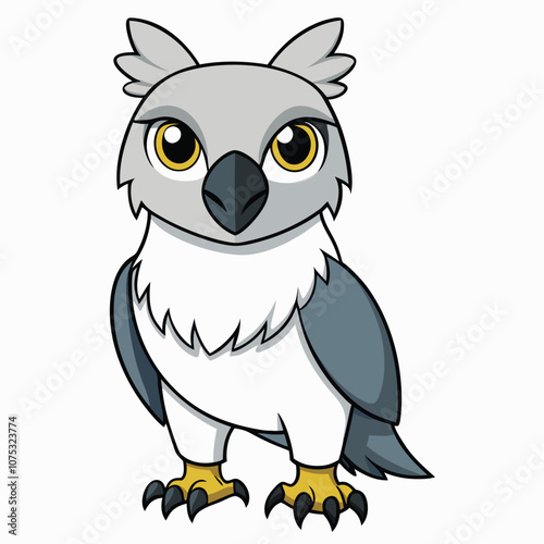 harpy eagle vector illustration white-background