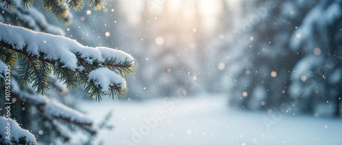 Obraz na płótnie Tranquillità Invernale tra i Fiocchi di Neve w salonie