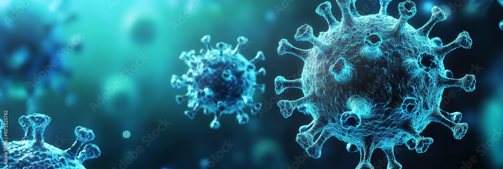 Close-Up of Ultra-Realistic Coronavirus with Blue Background. AI generated illustration Close-Up of Ultra-Realistic Coronavirus with Blue Background. AI generated illustration