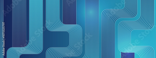 Blue Abstract Banner With Geometric Lines Design Ideal for Post, Background, Banner, Ad, Promo, Invitation, Etc