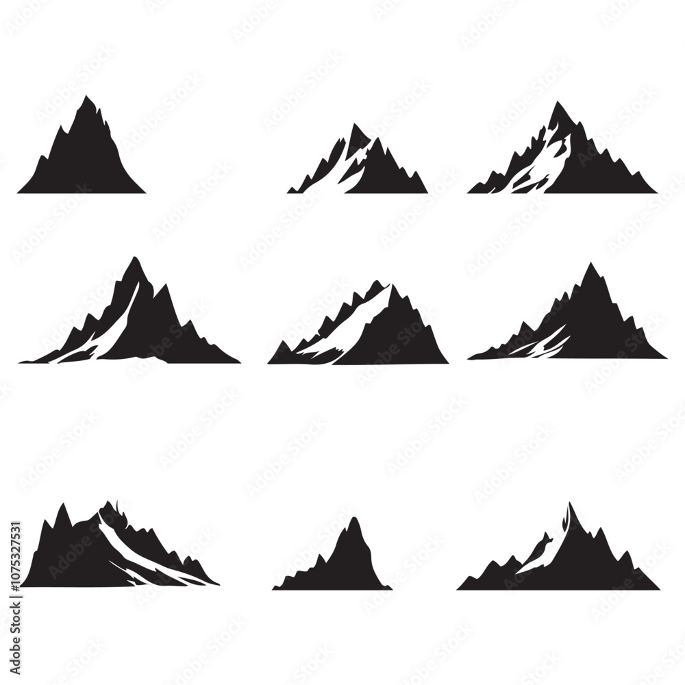 Obraz premium Glacier breaking silhouette vector art black color design and solid white background 