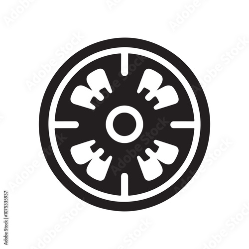 Flywheel Silhouette Vector Illustration for Engineering & Machinery Designs