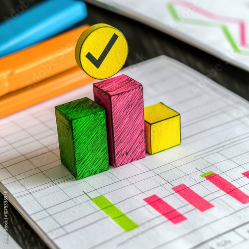 Colorful bar charts showcasing data analysis for business performance and strategy visualization.