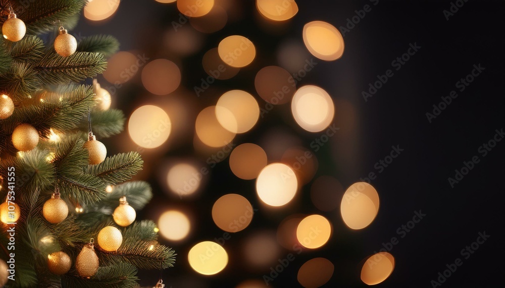 Lights of christmas tree blurred bokeh on dark background. Lights of christmas tree blurred bokeh on dark background.