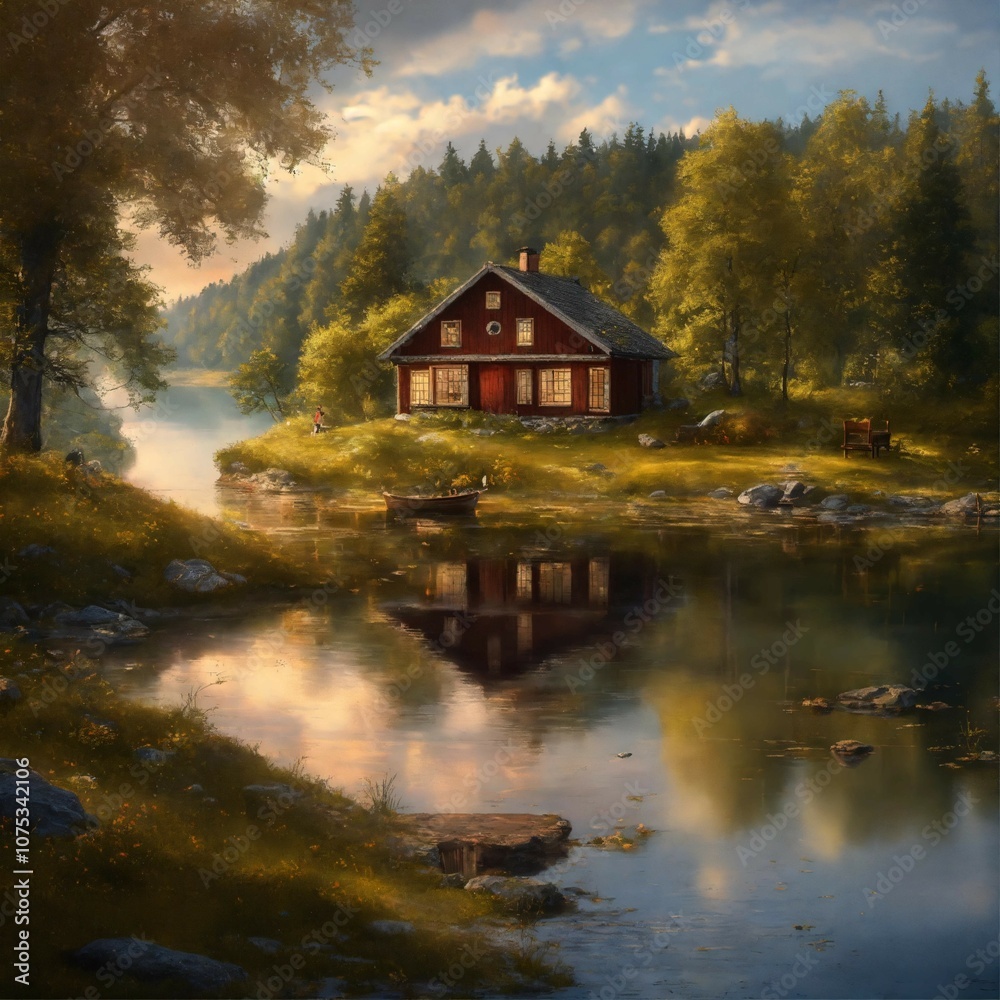 Fototapeta premium old house in the forest