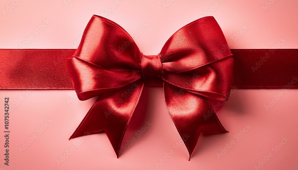 Naklejka premium red bow and ribbon for christmas and birthday decorations