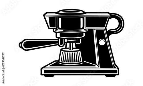 Download Espresso Maker Silhouette Vector Illustration . This Design Concept Isolated Premium Vector. 