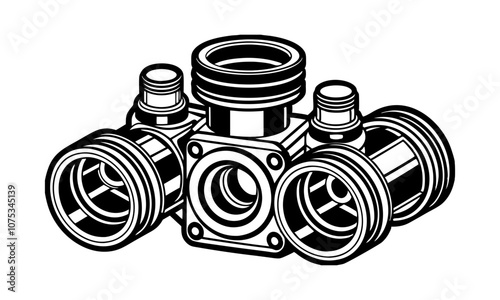 Download Vehicle Valves Vector Art Illustration . This Design Concept Isolated Premium Vector.  photo