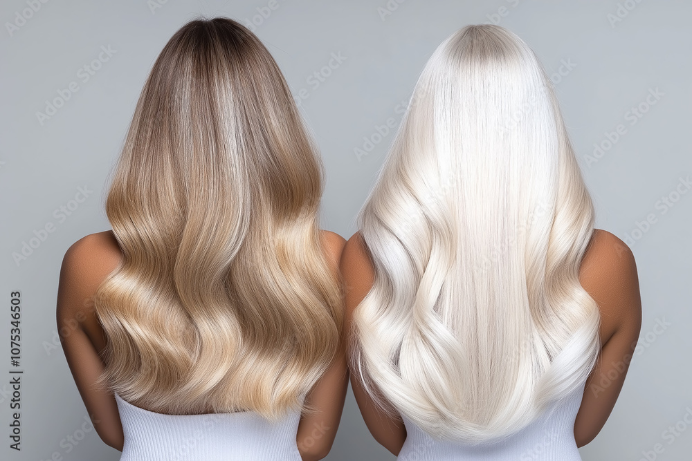 Naklejka premium a picture of blonde hair with the back turned to the left