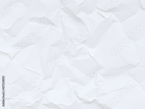 Top view of crumpled white paper texture