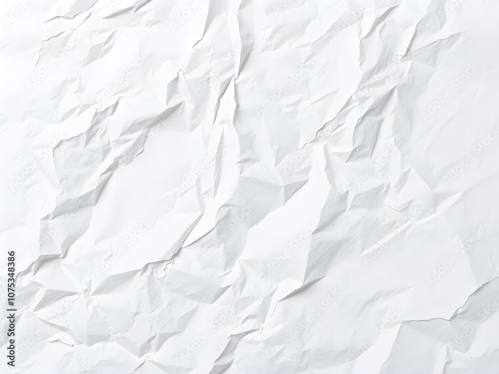 Obraz premium Crumpled paper texture white background