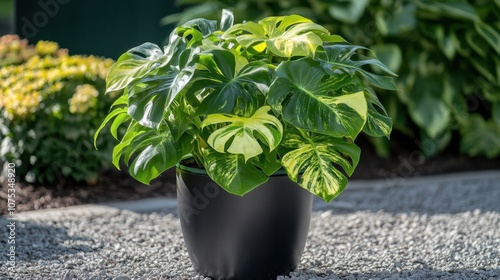 Lush Green Houseplant in Modern Pot